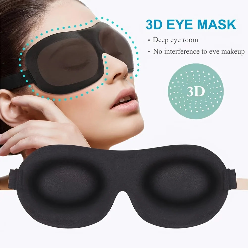 3D Contoured Light-Blocking Sleep Mask