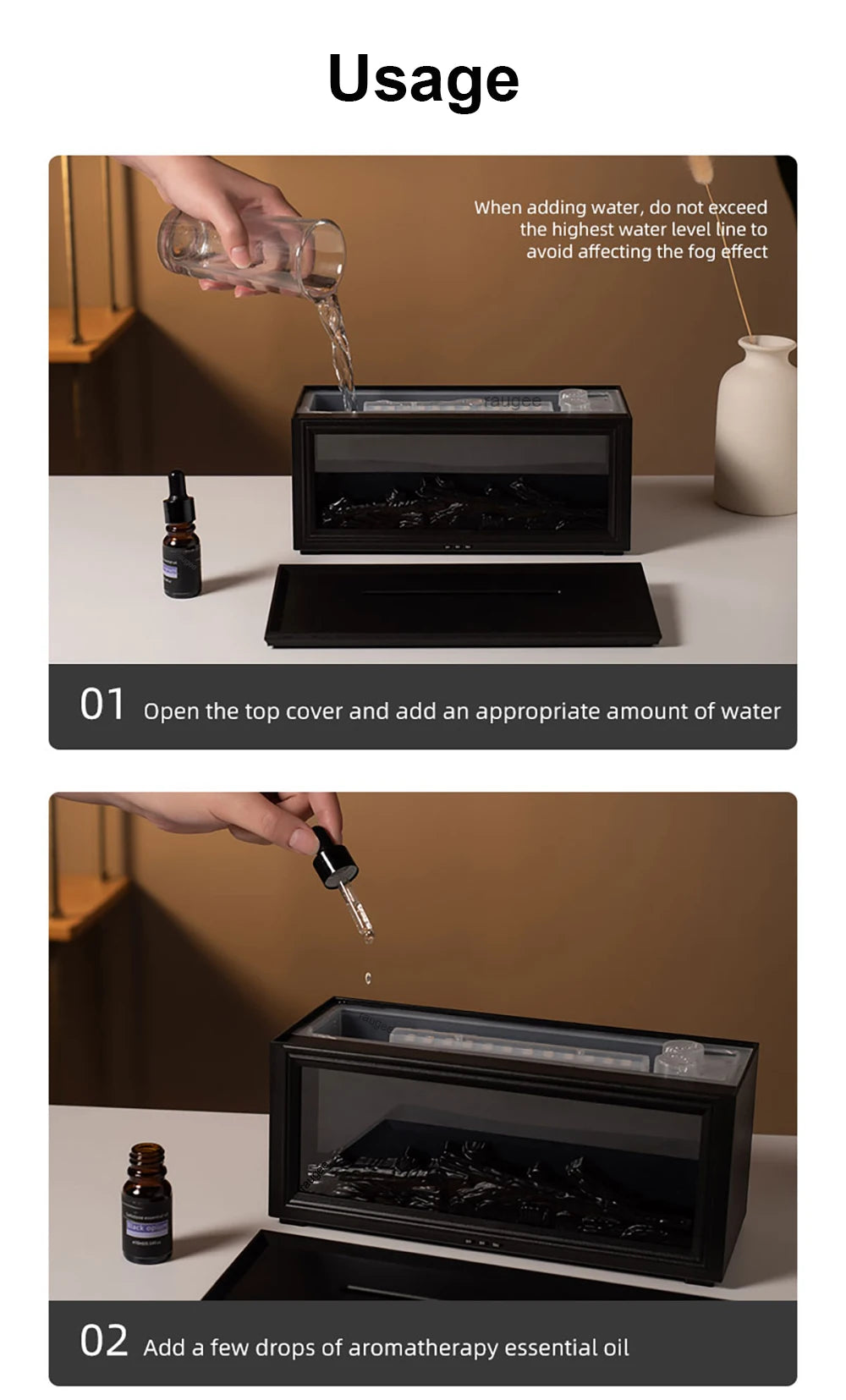 Flame-Effect Aroma Humidifier & Diffuser